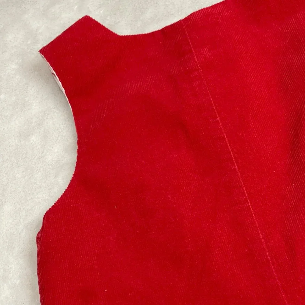 Castles & Crowns Santa Train Longalls‎ Baby 6-9M Cotton Red Corduroy Overalls